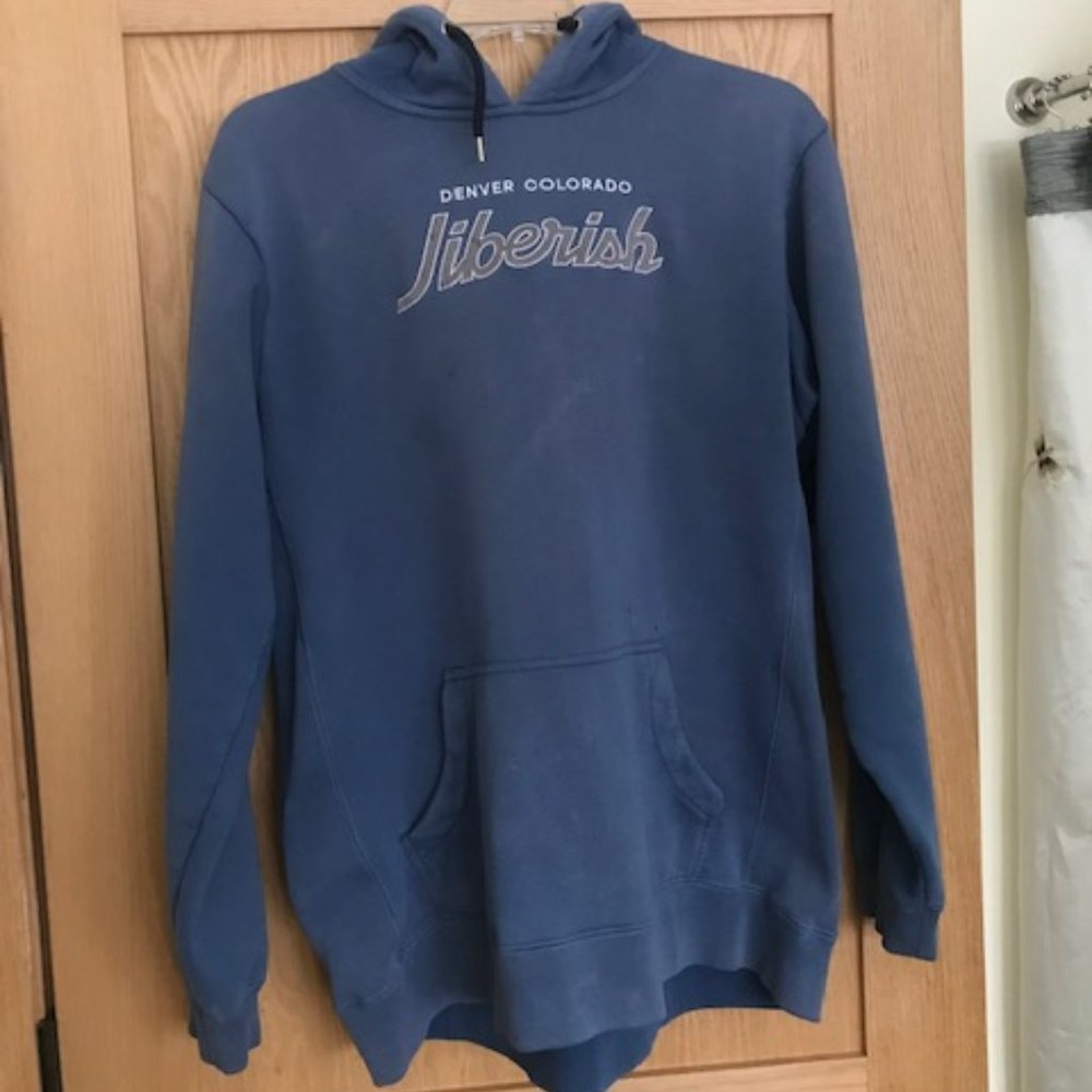 JIBBERISH Long Length Blue Hoodie Ski/Snowboard Scarred for Work or Play…